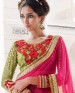 wedant FAshion Wedding Heavy Work Dulhan Collection Self Design Lahengha Choli Olive Green & Pink